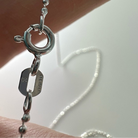 Natural Larimar CZ Diamond Dainty Sparkly Pendant Necklace Sterling Silver 925 - Picture 12 of 13